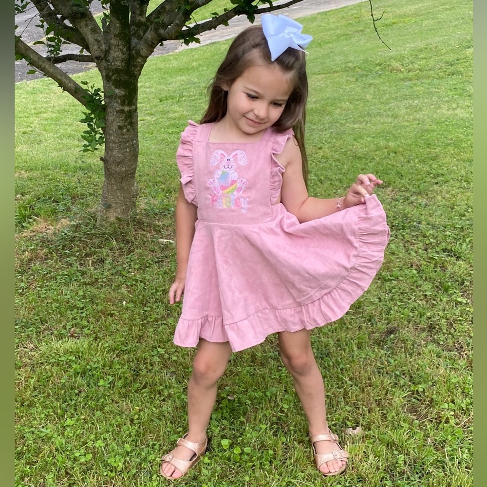 “Paisley” Pink Ruffled Bunny Dress